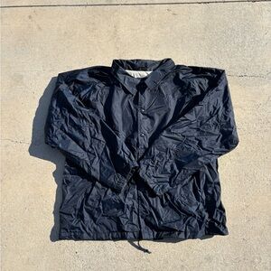 Vintage Y2K Puritan Windbreaker Bomber Jacket Men’s Large Navy Blue Button Front